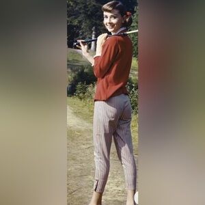 Stylus Audrey Hepburn Style Cigarette Pants Black White Size 2